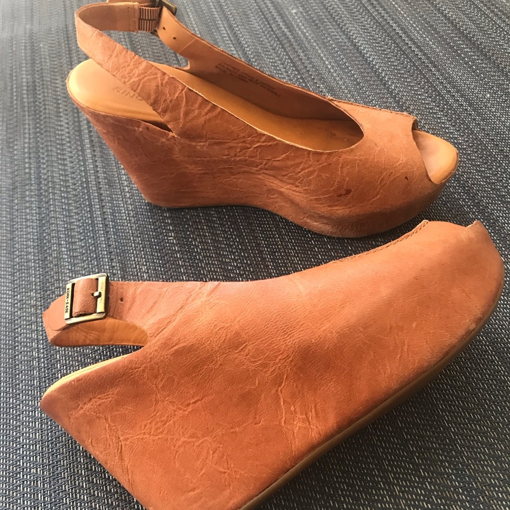 KORK EASE PLATFORM natural wedge sandals 6.5